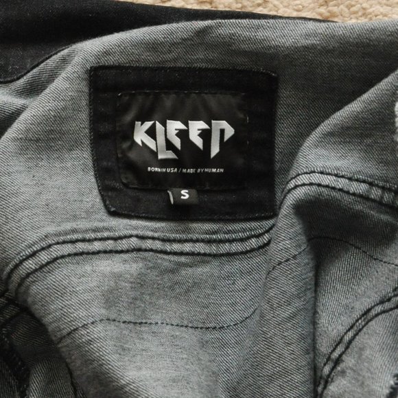 Kleep Biggie Smalls Bowie Warhol Dark Denim Jean Jacket Sz S - Picture 15 of 15